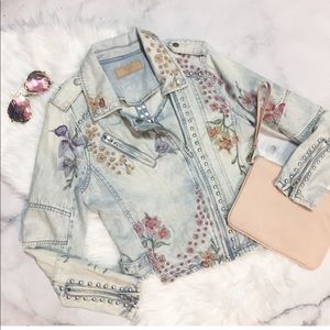 Evereve Denim Moto Jacket